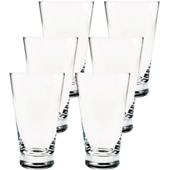 Jogo 6 Copos 370ml 15cm Altura Sophia Em Cristal Ecológico